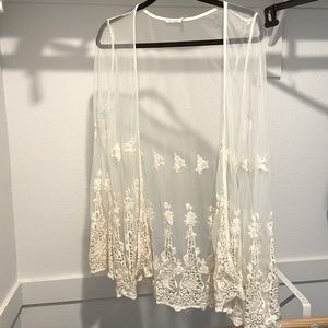 Sheer and lace cardigan